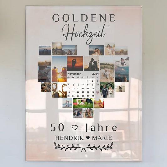 Acrylglas Bild Kalender 50 Hochzeitstag Geschenk Goldene Hochzeit