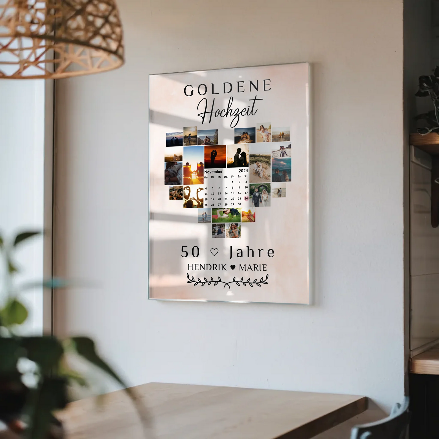 Acrylglas Bild Kalender 50 Hochzeitstag Geschenk Goldene Hochzeit