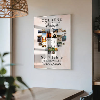 Acrylglas Bild Kalender 50 Hochzeitstag Geschenk Goldene Hochzeit