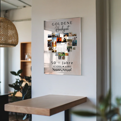 Acrylglas Bild Kalender 50 Hochzeitstag Geschenk Goldene Hochzeit