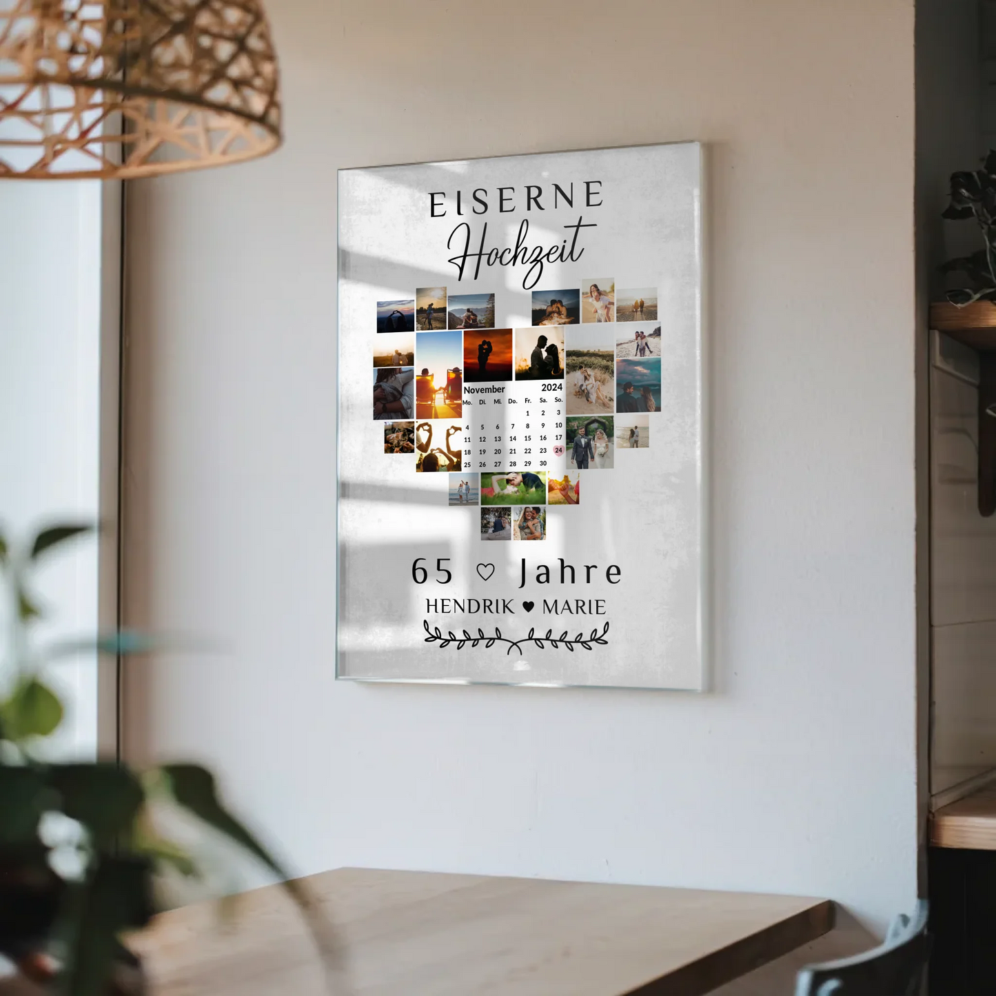 Acrylglas Bild Kalender 65 Hochzeitstag Eiserne Hochzeit Geschenk