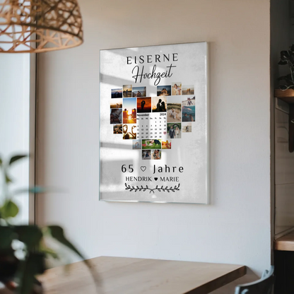 Acrylglas Bild Kalender 65 Hochzeitstag Eiserne Hochzeit Geschenk