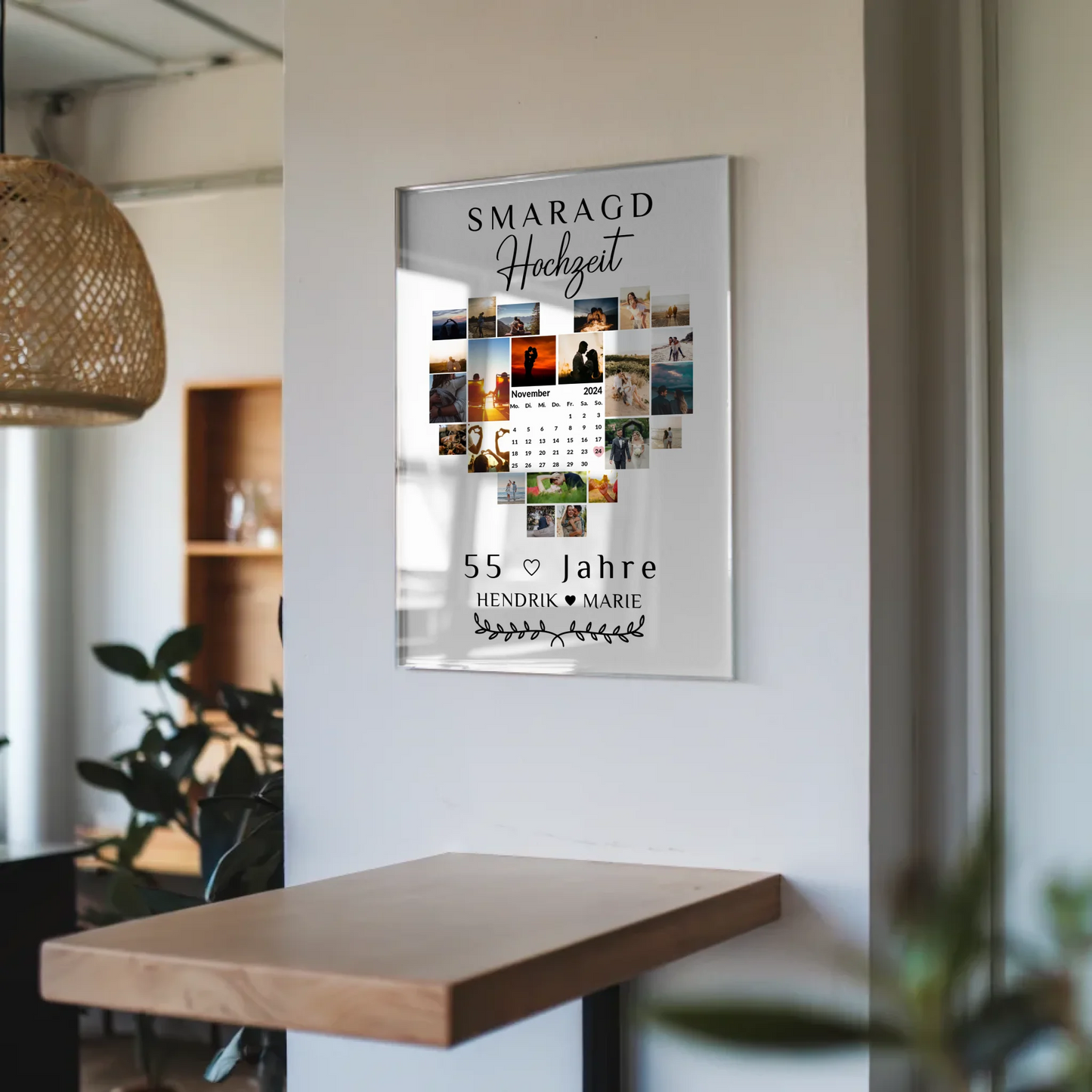 Acrylglas Foto Poster Kalender Smaragdhochzeit 55 Jahre