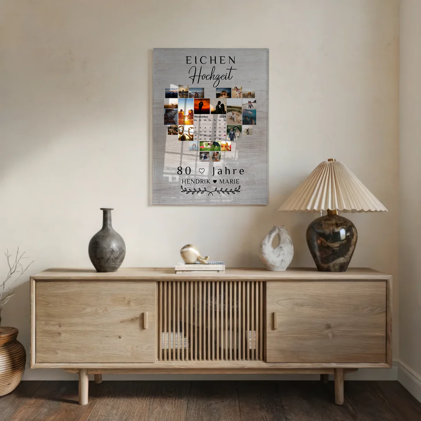 Acrylglas Foto Poster Kalender Eichenhochzeit Geschenk