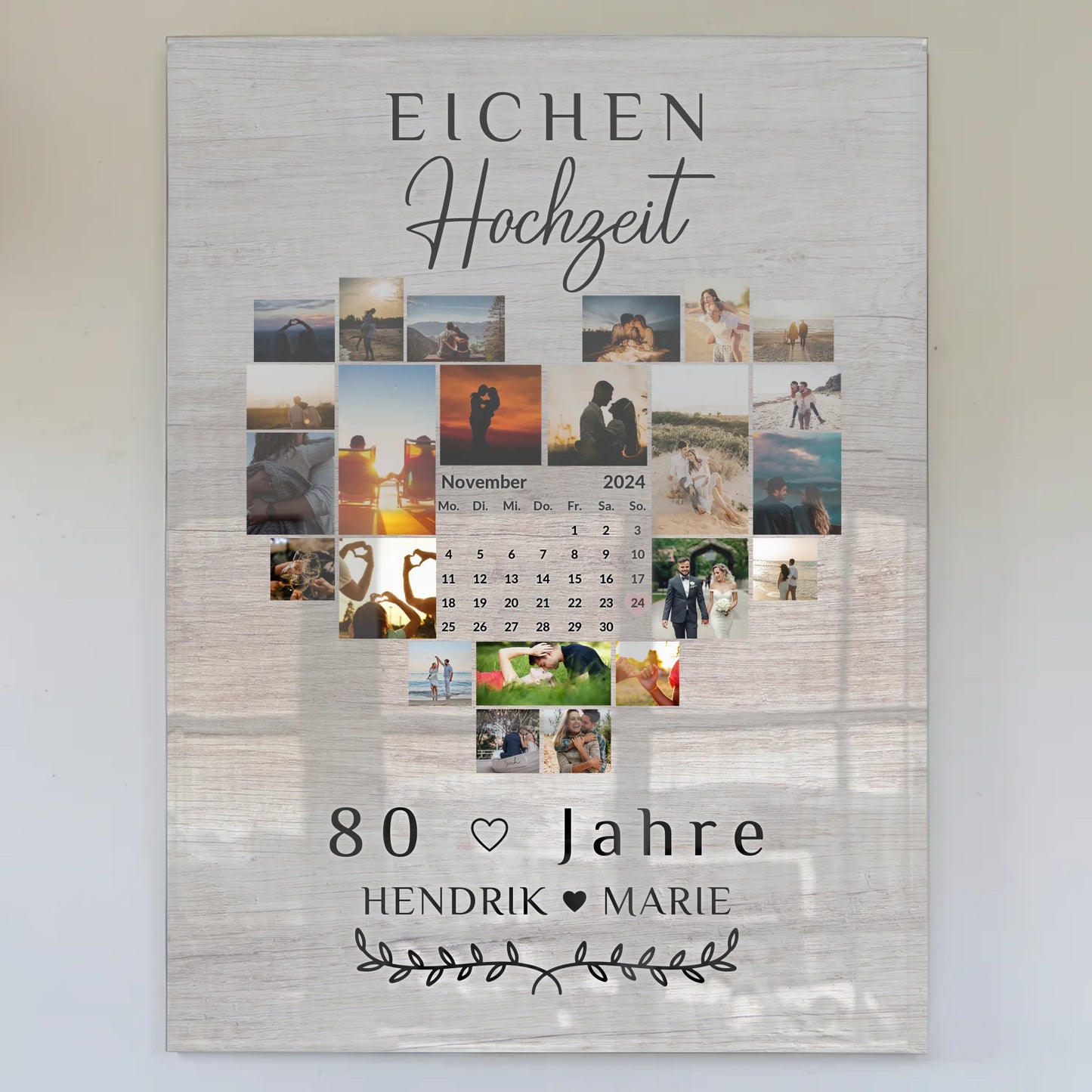 Acrylglas Foto Poster Kalender Eichenhochzeit Geschenk