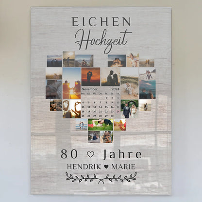 Acrylglas Foto Poster Kalender Eichenhochzeit Geschenk