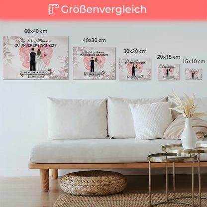 Willkommensschild Hochzeit Herz Ballons Fotoboard Geschenk