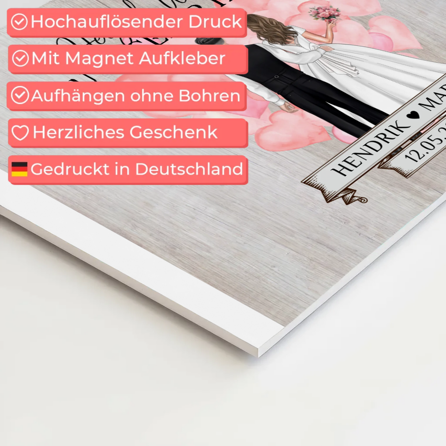 Hochzeit Willkommensschild Holz Stil Fotoboard Design