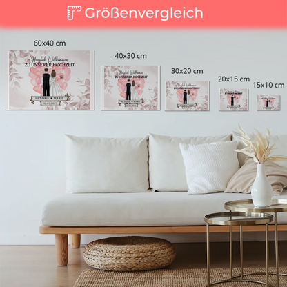 Willkommensschild Hochzeit Herz Ballons Fotoboard Geschenk