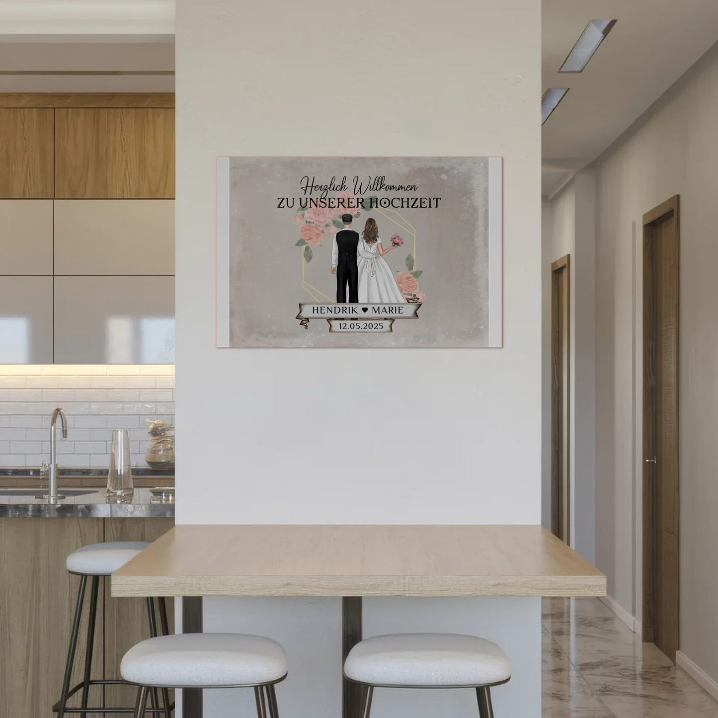 Fotoboard Hochzeit Herzlich Willkommen Vintage Design