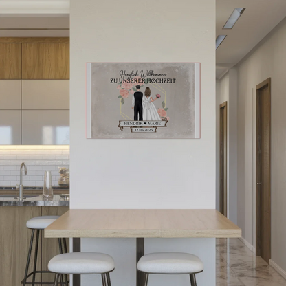 Fotoboard Hochzeit Herzlich Willkommen Vintage Design