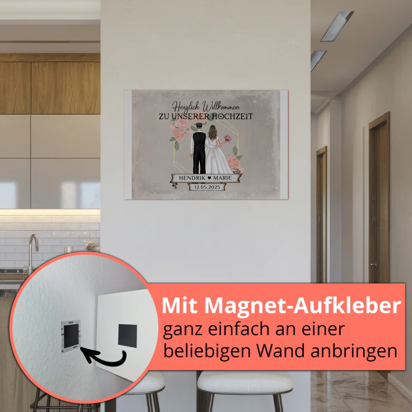 Fotoboard Hochzeit Herzlich Willkommen Vintage Design