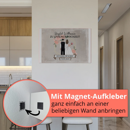 Fotoboard Hochzeit Herzlich Willkommen Vintage Design