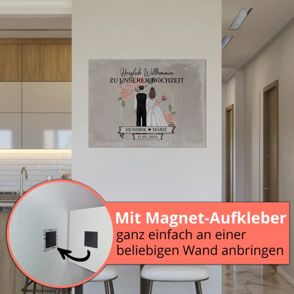 Fotoboard Hochzeit Herzlich Willkommen Vintage Design