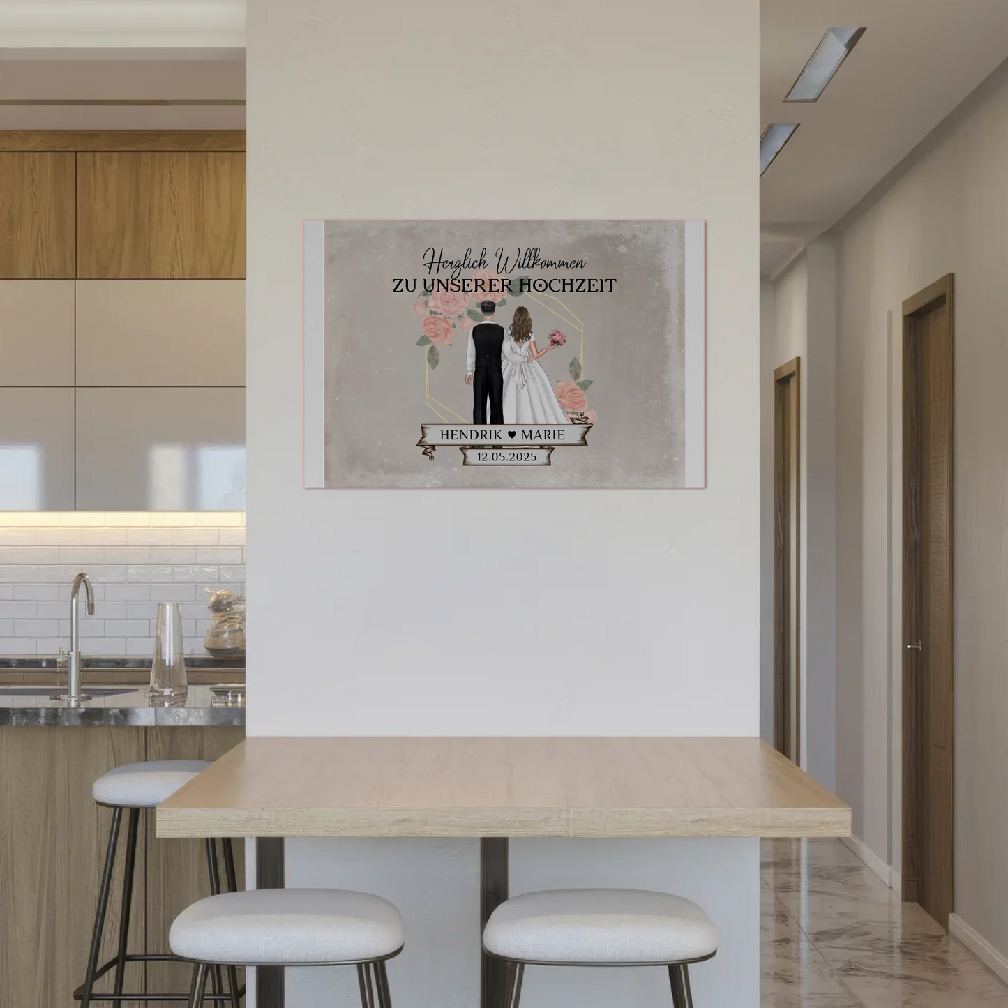 Fotoboard Hochzeit Herzlich Willkommen Vintage Design