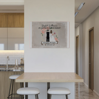 Fotoboard Hochzeit Herzlich Willkommen Vintage Design