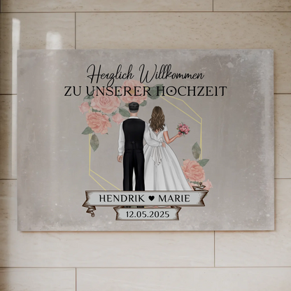Fotoboard Hochzeit Herzlich Willkommen Vintage Design
