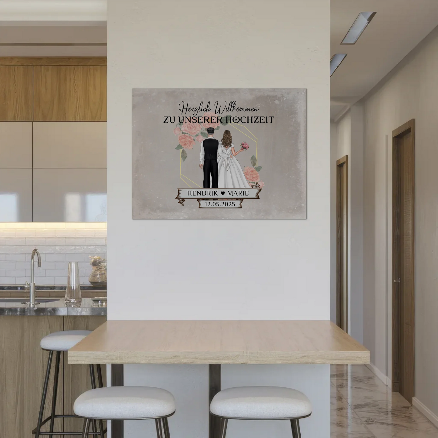 Fotoboard Hochzeit Herzlich Willkommen Vintage Design