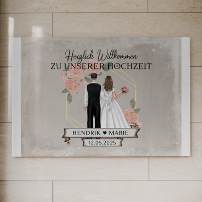 Fotoboard Hochzeit Herzlich Willkommen Vintage Design
