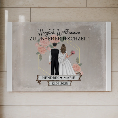 Fotoboard Hochzeit Herzlich Willkommen Vintage Design