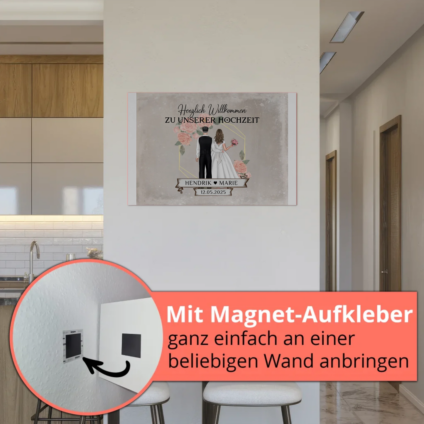 Fotoboard Hochzeit Herzlich Willkommen Vintage Design