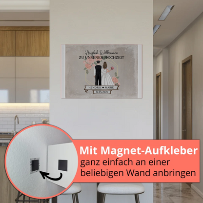 Fotoboard Hochzeit Herzlich Willkommen Vintage Design