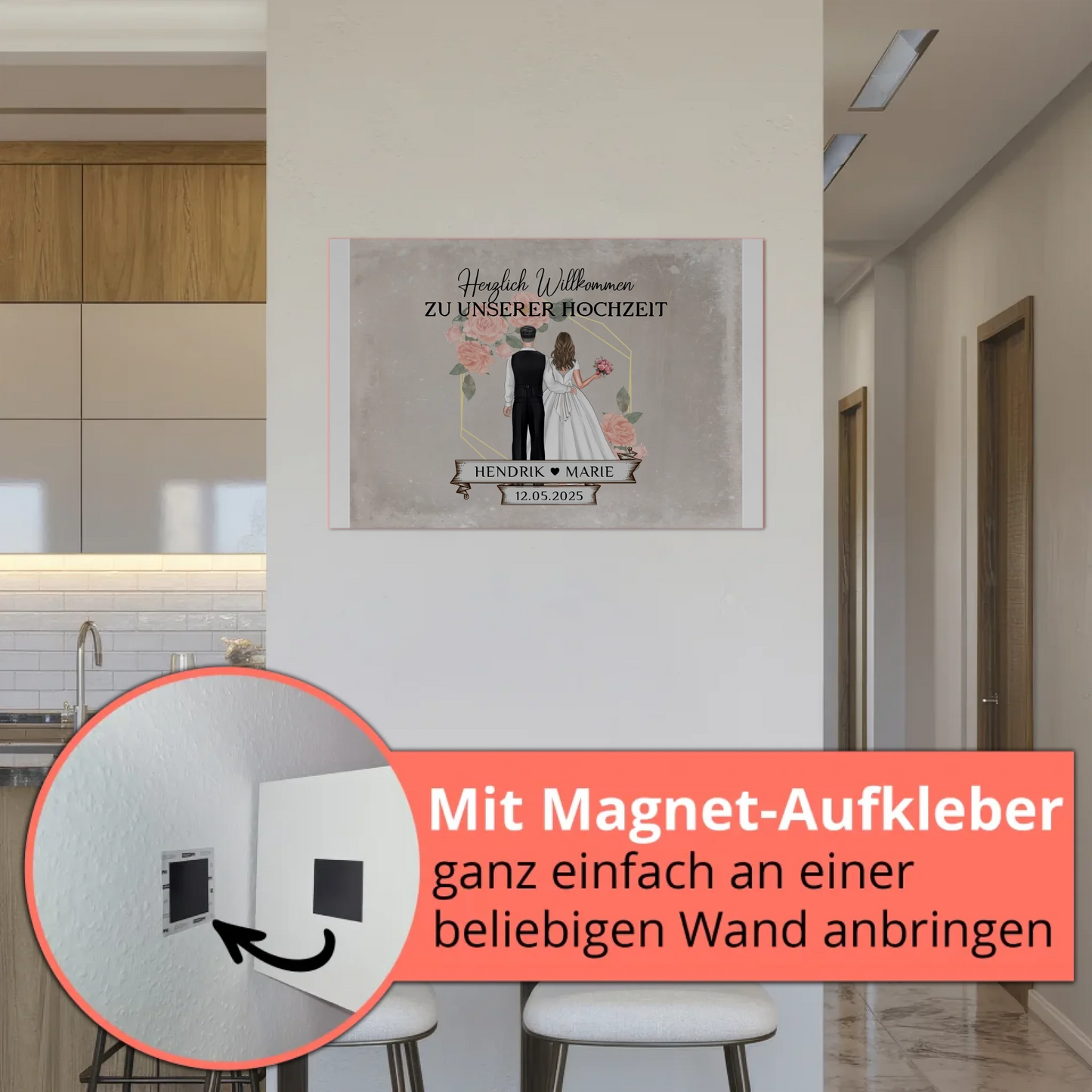 Fotoboard Hochzeit Herzlich Willkommen Vintage Design