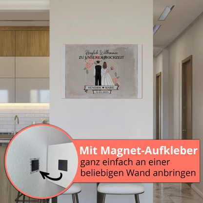 Fotoboard Hochzeit Herzlich Willkommen Vintage Design