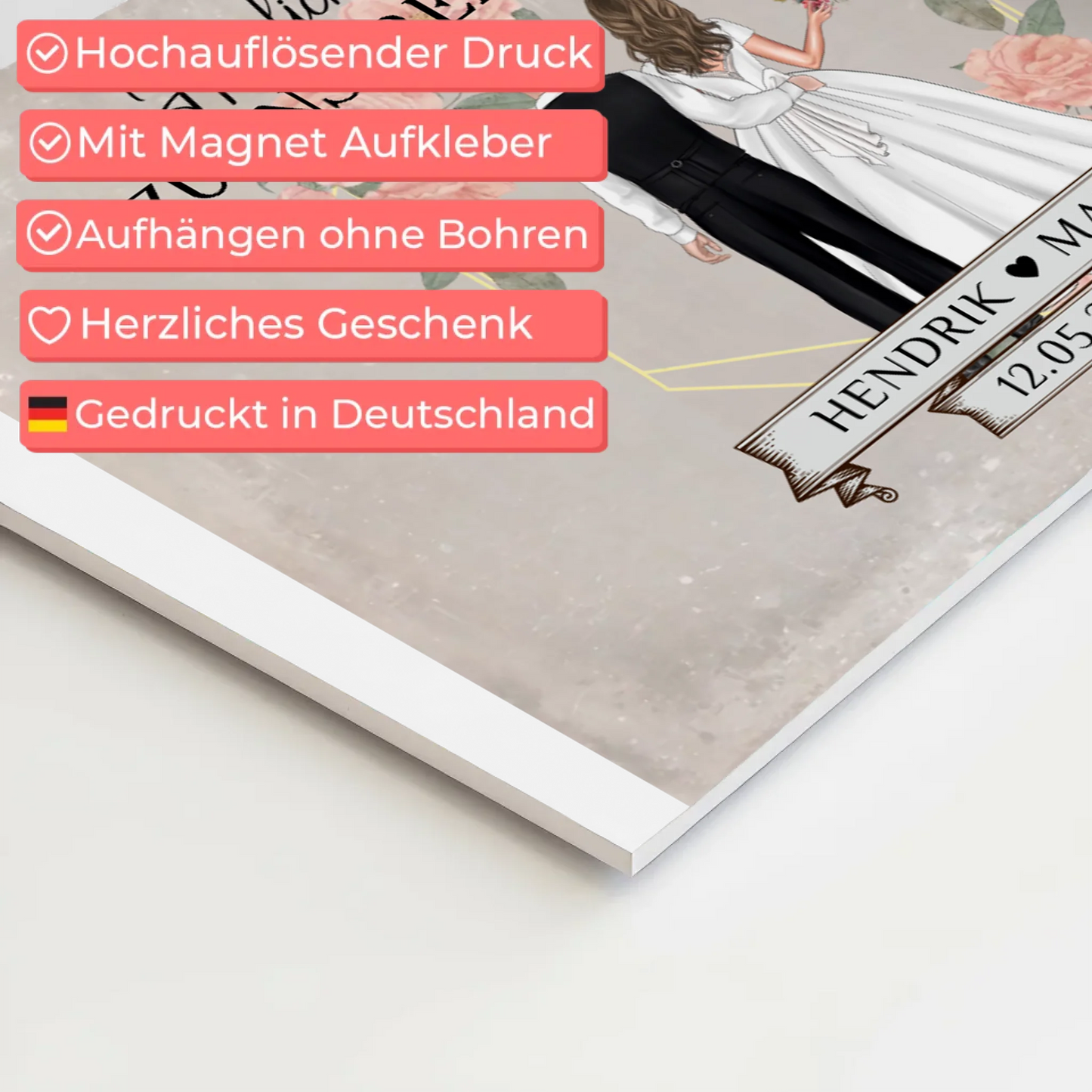 Fotoboard Hochzeit Herzlich Willkommen Vintage Design