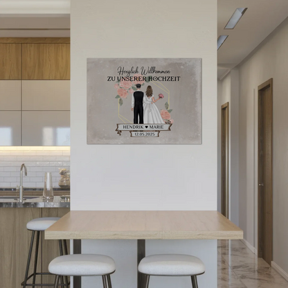 Fotoboard Hochzeit Herzlich Willkommen Vintage Design
