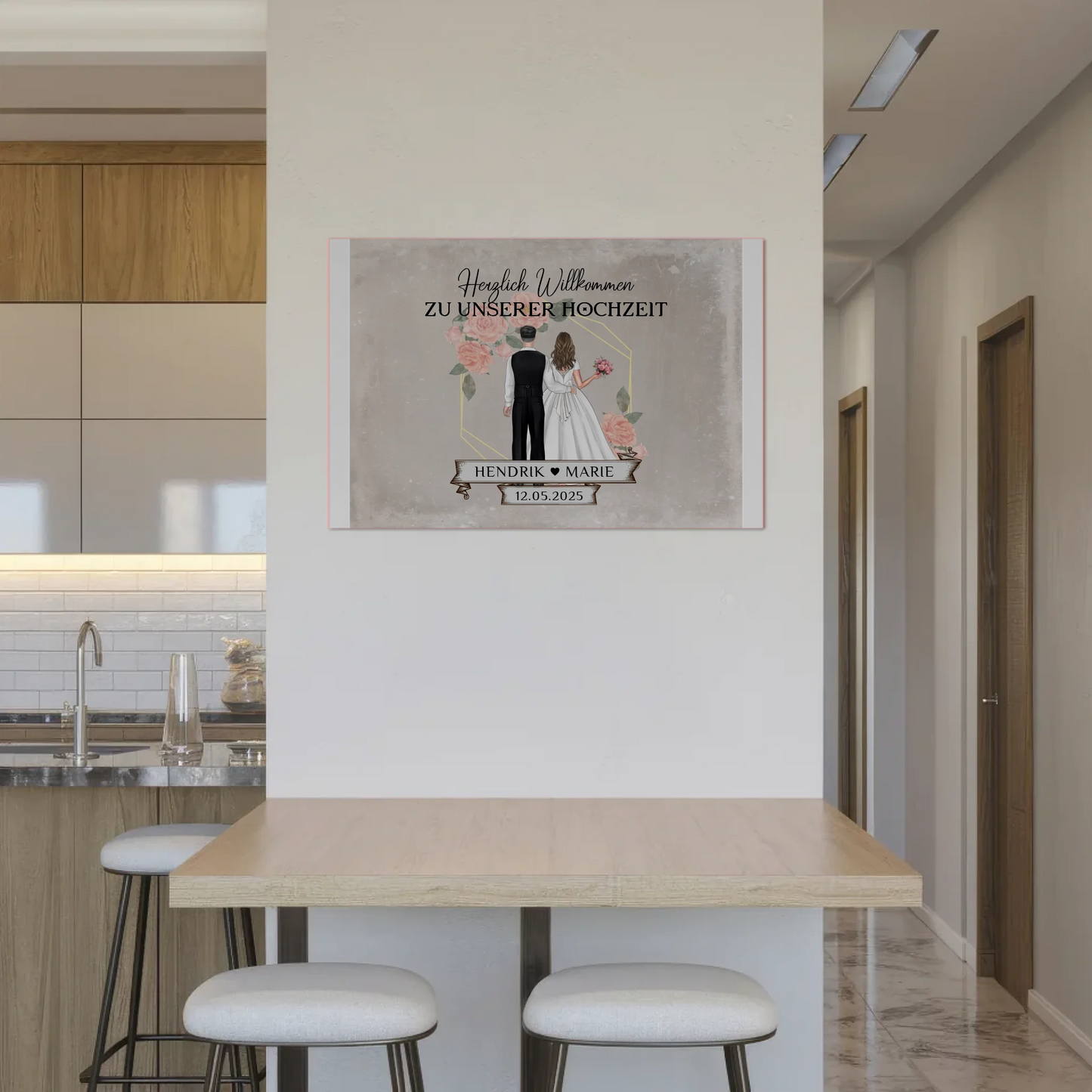 Fotoboard Hochzeit Herzlich Willkommen Vintage Design