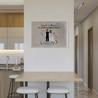 Fotoboard Hochzeit Herzlich Willkommen Vintage Design