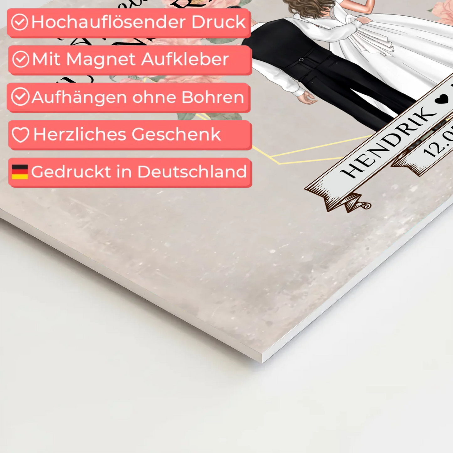 Fotoboard Hochzeit Herzlich Willkommen Vintage Design