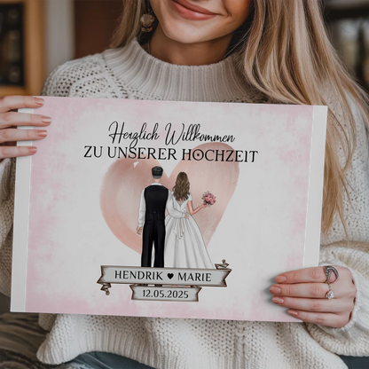 Willkommensschild Hochzeit Blüten Fotoboard Geschenkideen