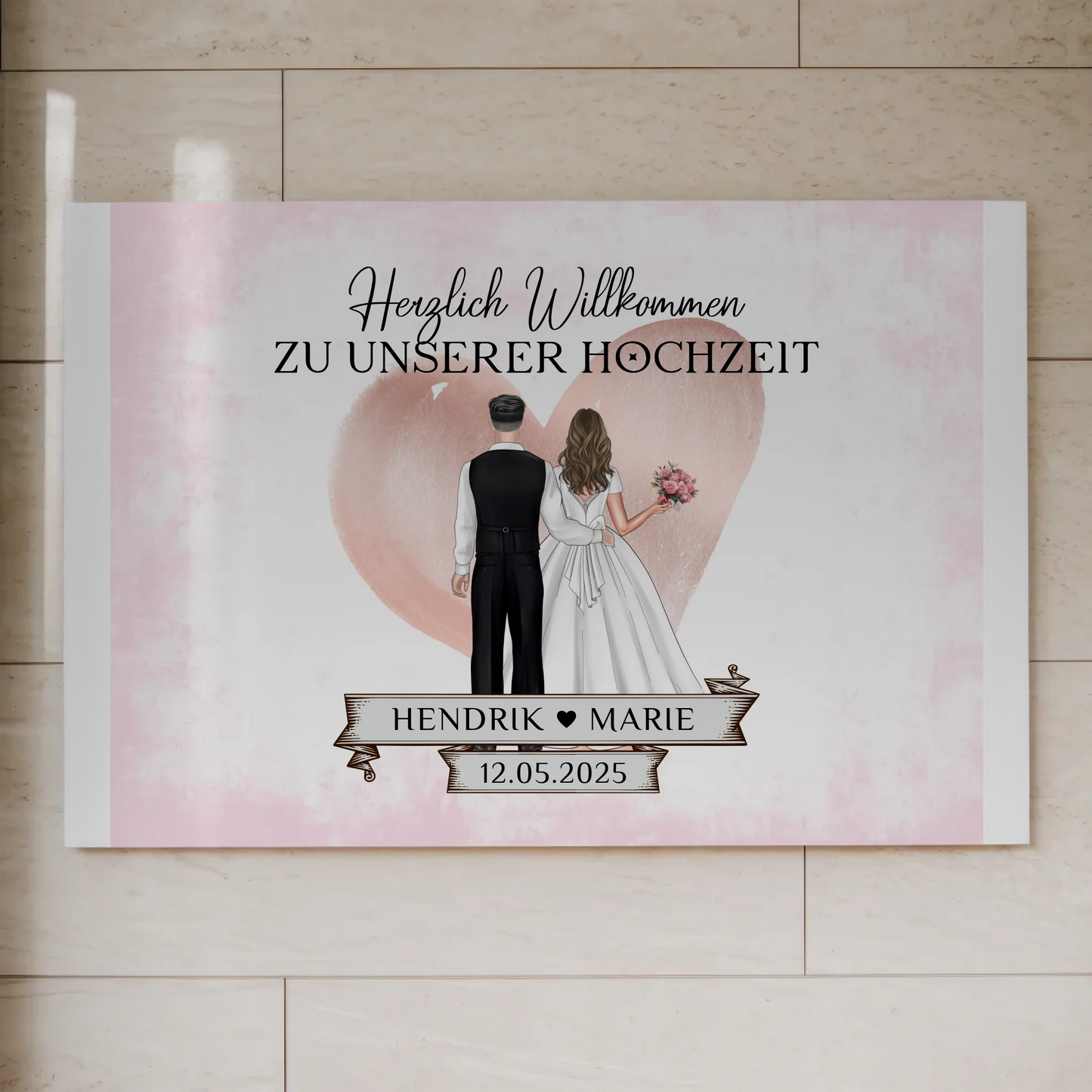 Willkommensschild Hochzeit Blüten Fotoboard Geschenkideen