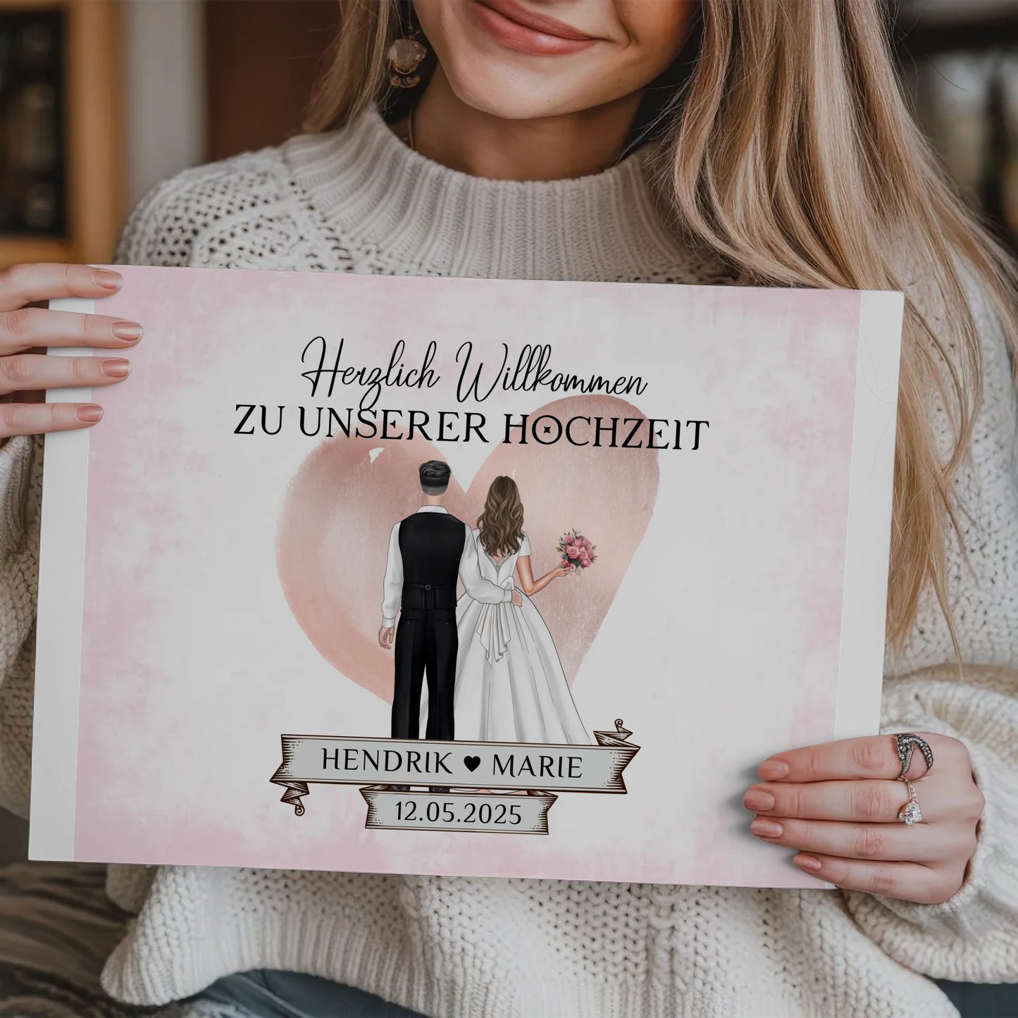 Willkommensschild Hochzeit Blüten Fotoboard Geschenkideen