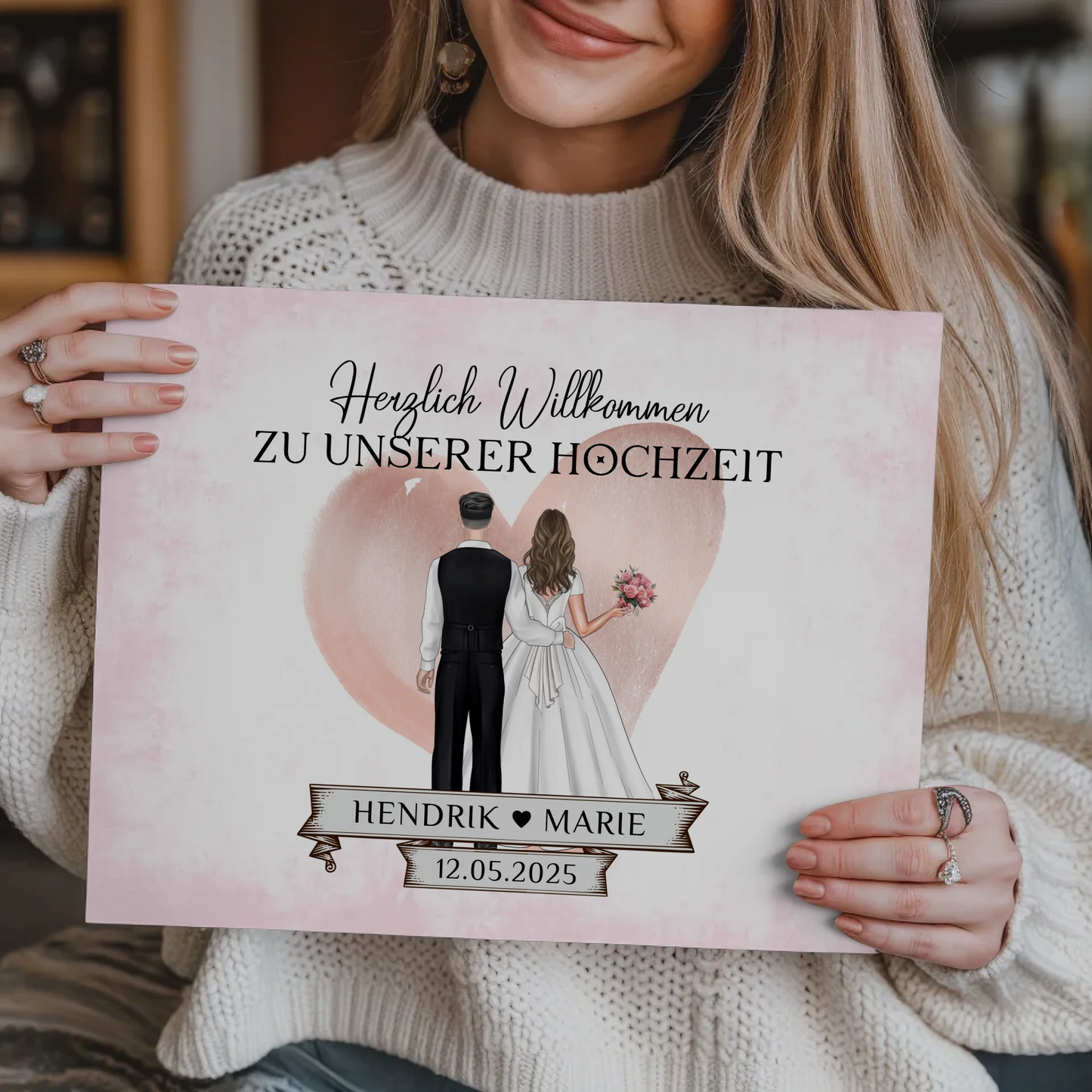 Willkommensschild Hochzeit Blüten Fotoboard Geschenkideen