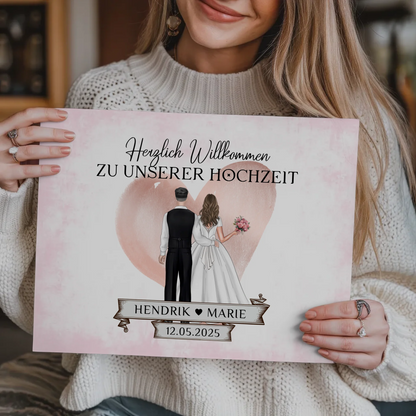 Willkommensschild Hochzeit Blüten Fotoboard Geschenkideen