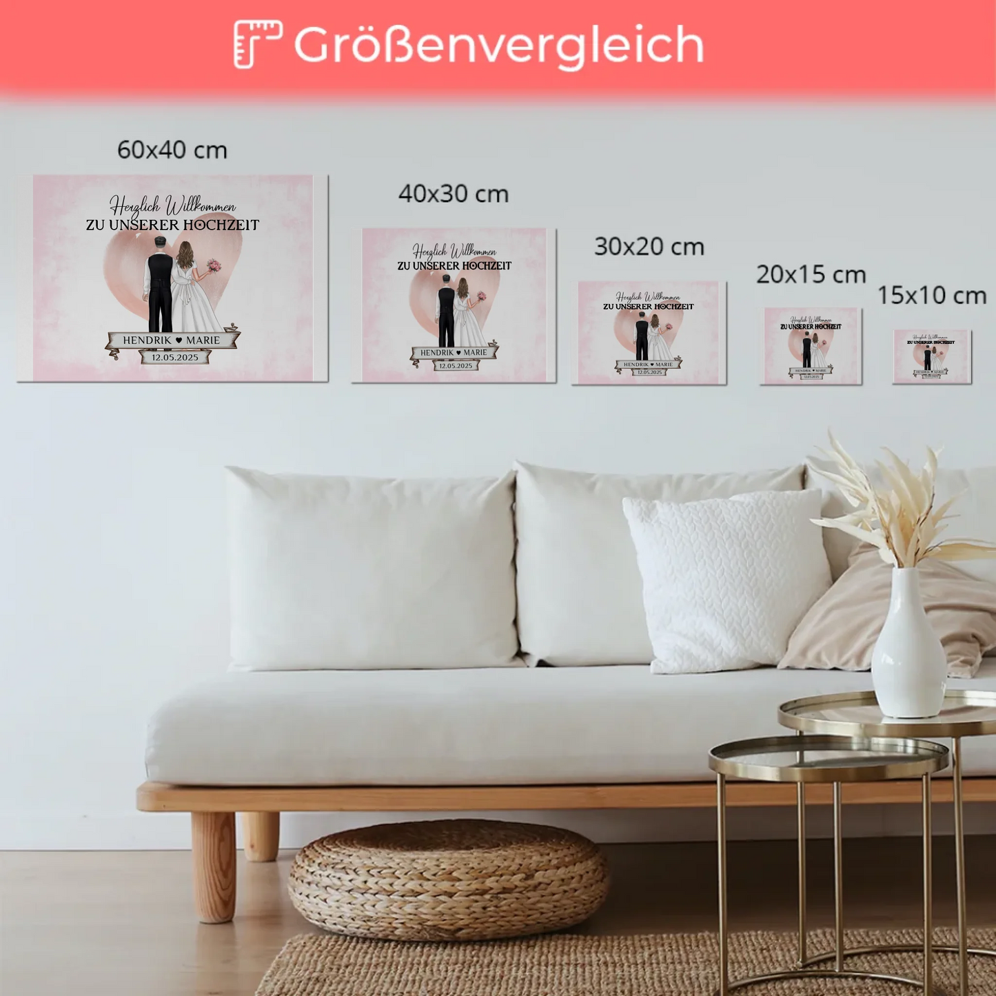 Willkommensschild Hochzeit Blüten Fotoboard Geschenkideen