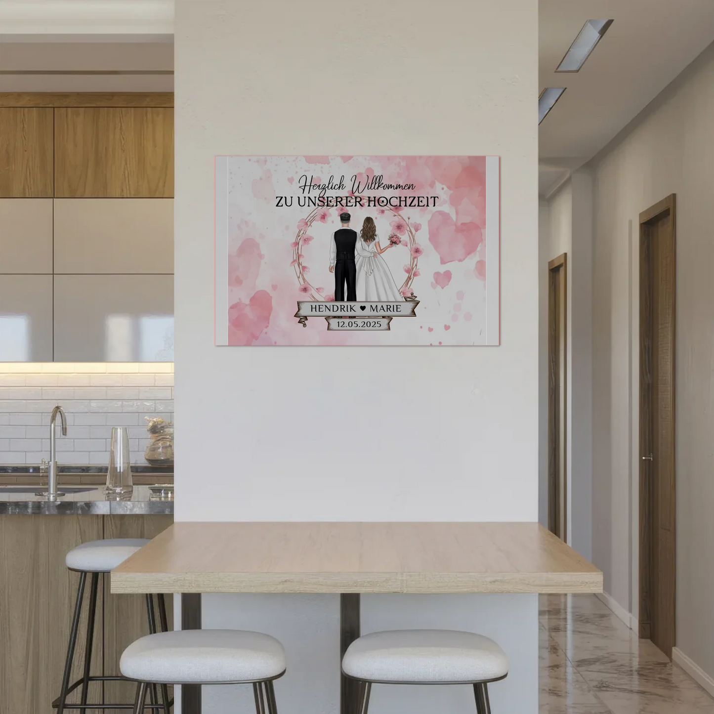 Willkommens Fotoboard Hochzeit Watercolor Geschenkideen Magnet Poster