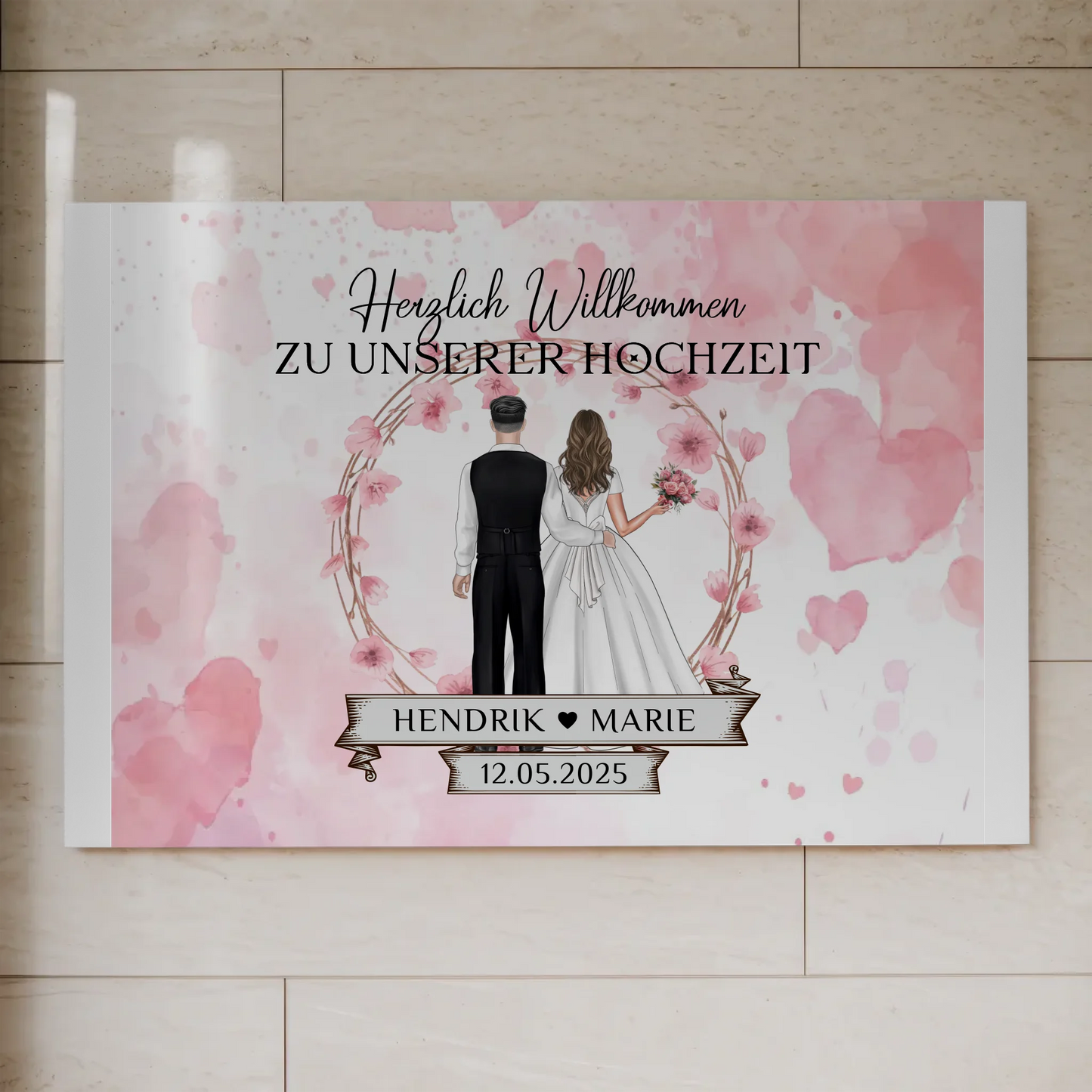 Willkommens Fotoboard Hochzeit Watercolor Geschenkideen Magnet Poster