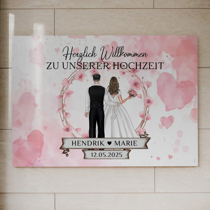 Willkommens Fotoboard Hochzeit Watercolor Geschenkideen Magnet Poster