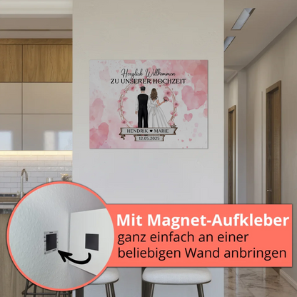 Willkommens Fotoboard Hochzeit Watercolor Geschenkideen Magnet Poster