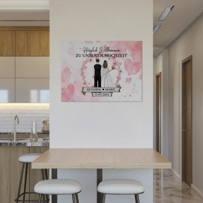 Willkommens Fotoboard Hochzeit Watercolor Geschenkideen Magnet Poster