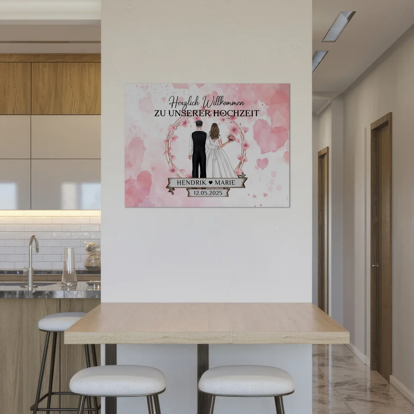 Willkommens Fotoboard Hochzeit Watercolor Geschenkideen Magnet Poster