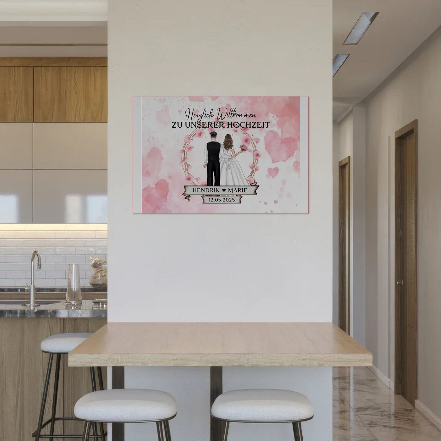 Willkommens Fotoboard Hochzeit Watercolor Geschenkideen Magnet Poster