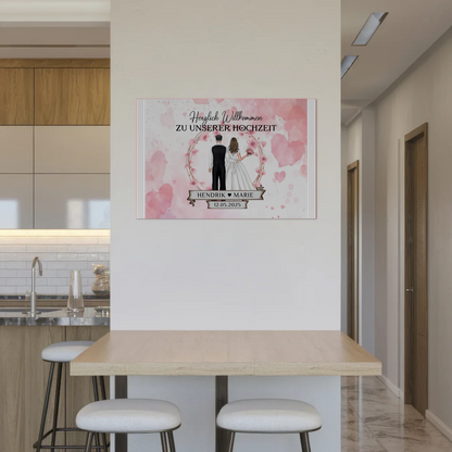 Willkommens Fotoboard Hochzeit Watercolor Geschenkideen Magnet Poster