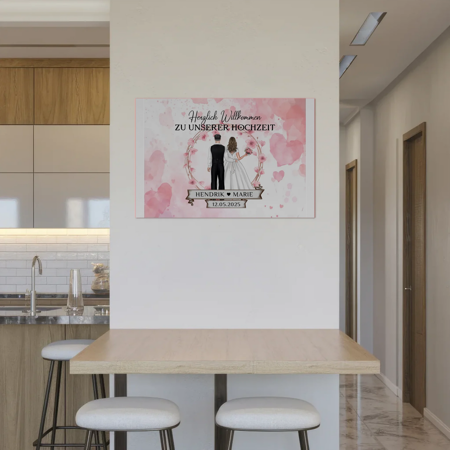 Willkommens Fotoboard Hochzeit Watercolor Geschenkideen Magnet Poster