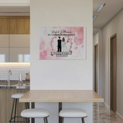 Willkommens Fotoboard Hochzeit Watercolor Geschenkideen Magnet Poster