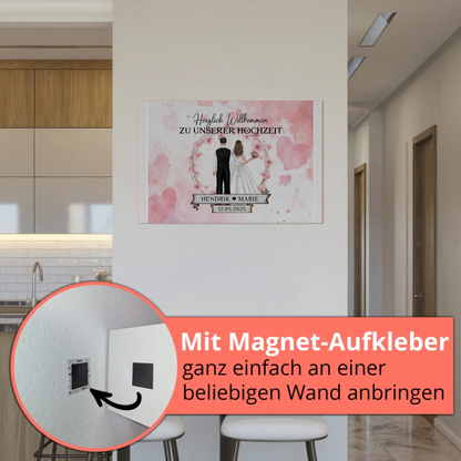 Willkommens Fotoboard Hochzeit Watercolor Geschenkideen Magnet Poster